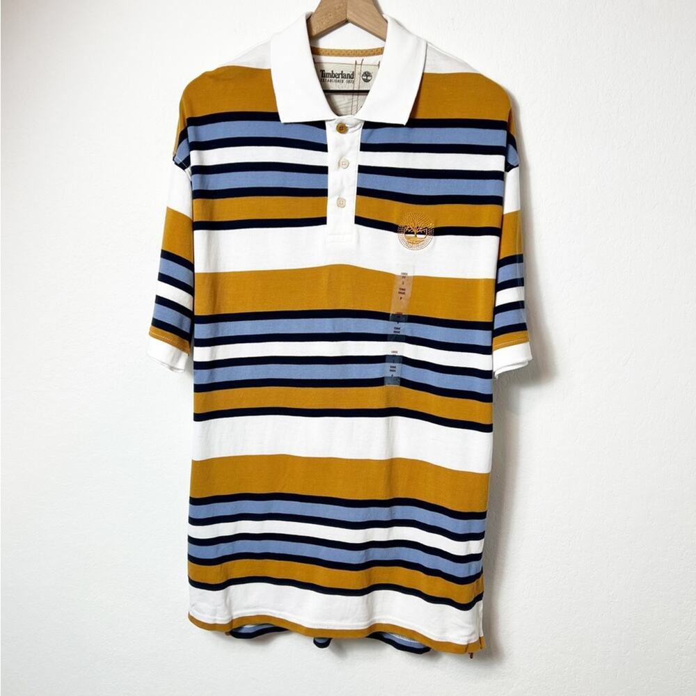 Timberland Small Loose Fit Striped Men Polo Shirt Size Small Brand New